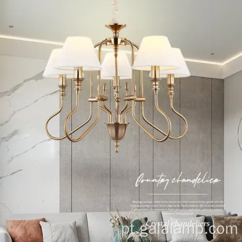 Lâmpada pendente de lustres europeus elegantes de ouro